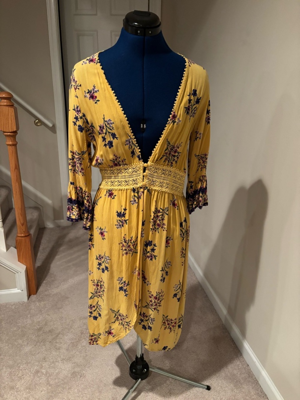 Yellow Floral Boho Duster